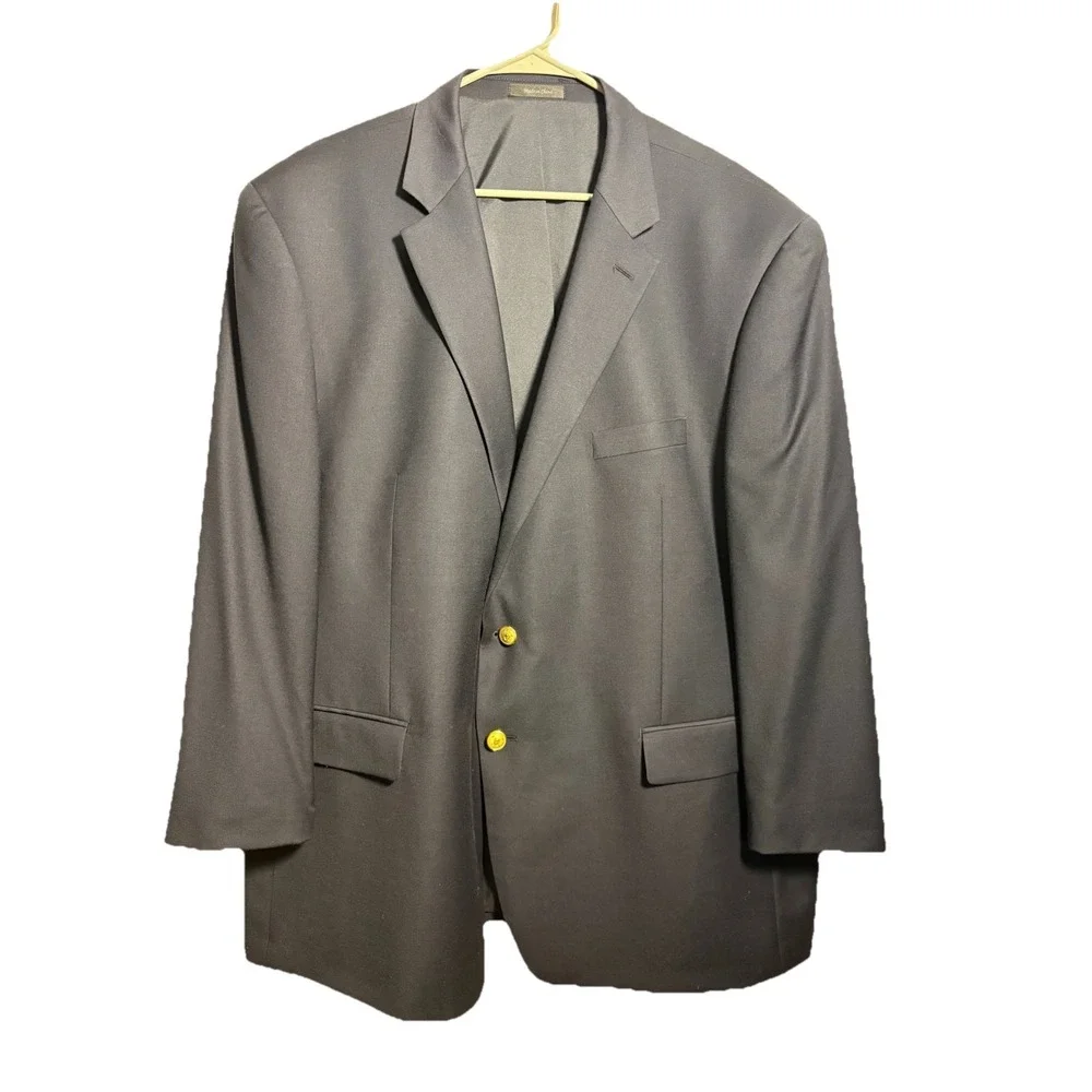 Lauren Ralph Lauren Blazer 50R Navy Wool Gold Button Sport Coat Classic Preppy
